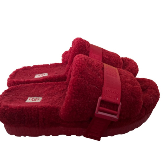 UGG CLassic Flufitta Sandal Ribbon Women's Red Size 1113475RBRD - size 11 - Picture 4 of 4